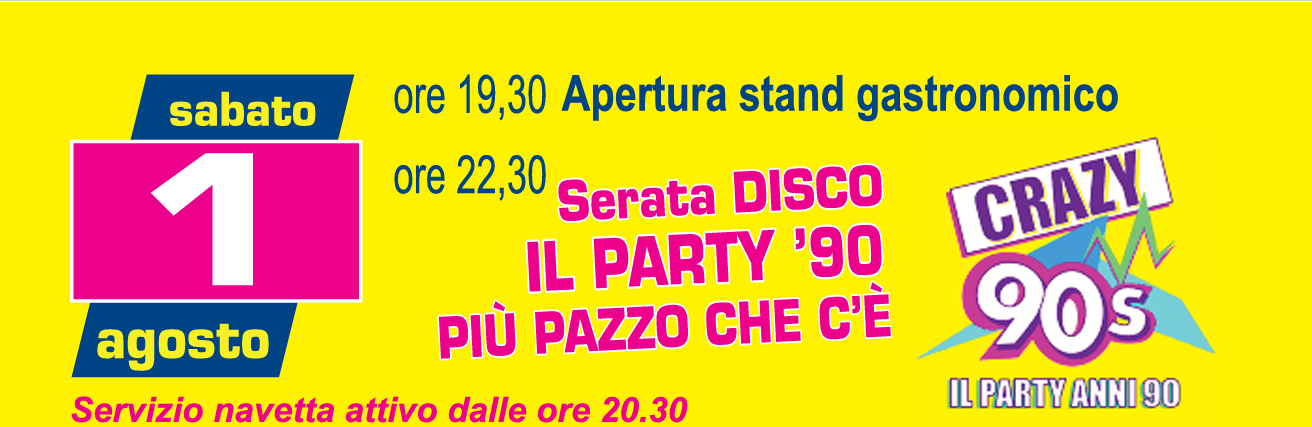 Programma della serata del 1 agosto