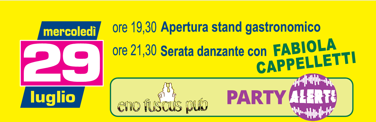 Programma della serata del 29 luglio