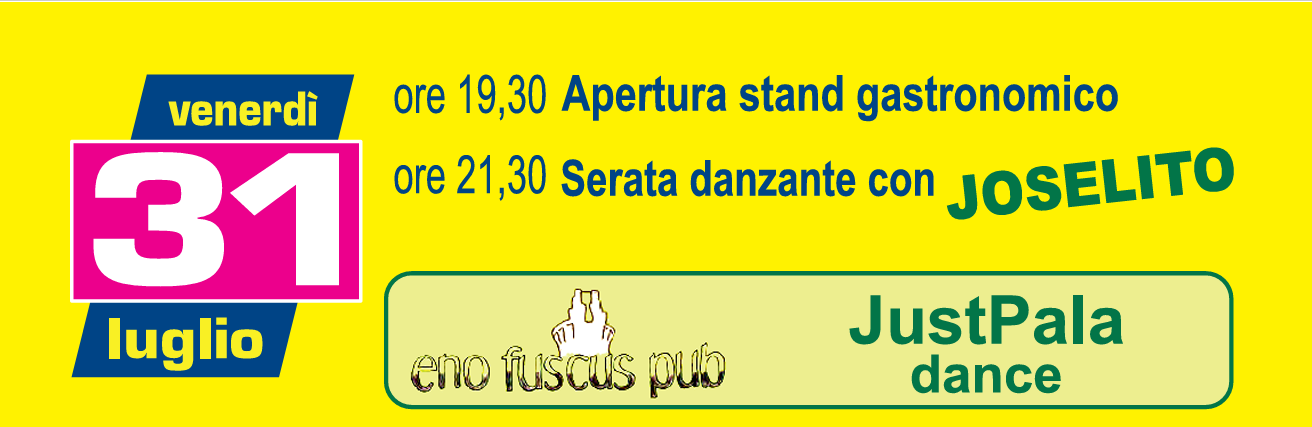 Programma della serata del 31 luglio
